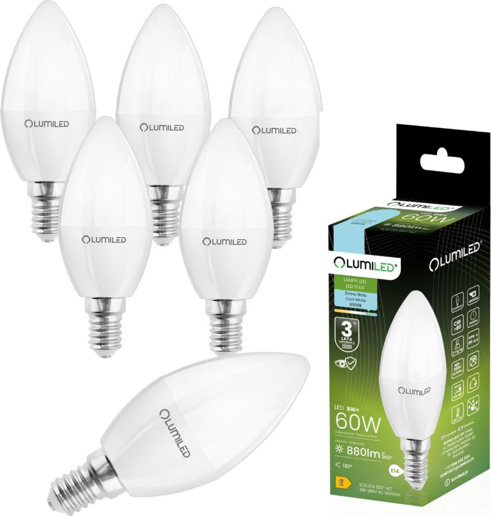 LUMILED LED žiarovka 6 ks sada E14 B35 žiarovka na sviečku Obrázok produktu 