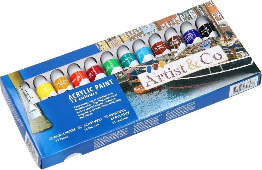 12-teiliges Acrylfarben-Set