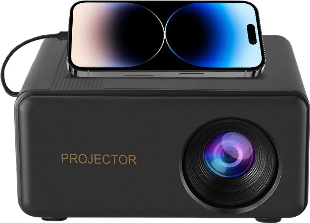 Projecteur de Chambre et Voyage 1080P Idéal pour Films et Séries Noir
