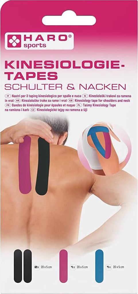 HARO Kinesiologie-Tapes "Schulter & Nacken" farbig sortiert Produktbild 
