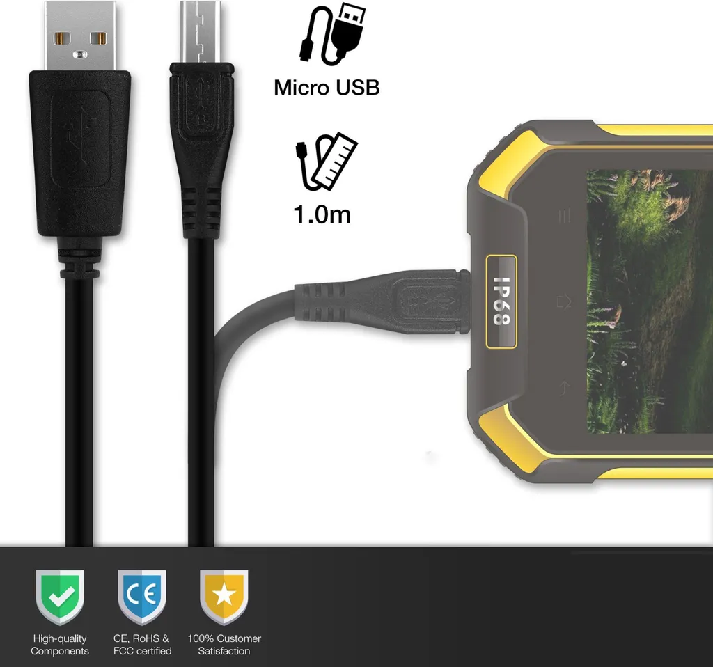 2x Cavo Micro-USB CELLONIC per Oukitel WP13 WP12 Pro WP6 | Punta Lunga - 3