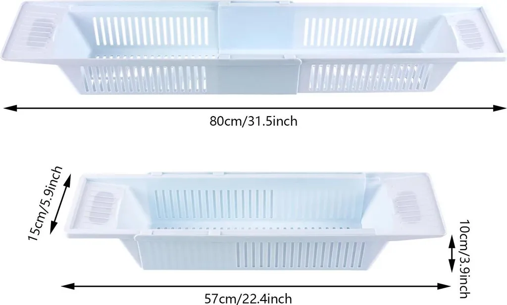 Tablette de baignoire pour accessoires de douche et détente - Blanc - 2