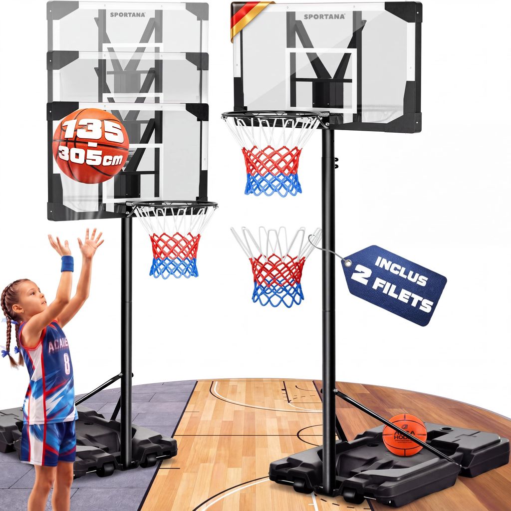 SPORTANA® Panier de Basket Extérieur sur Pied Réglable Image du produit 