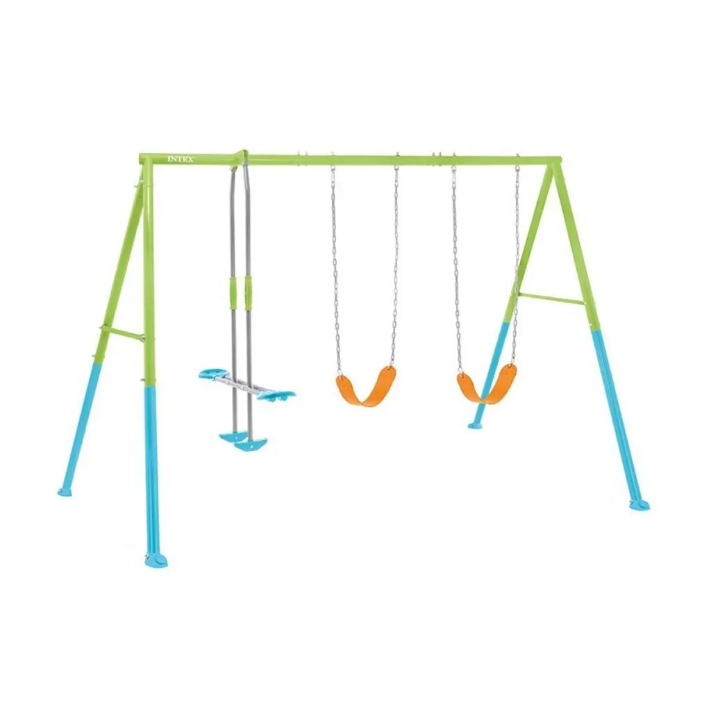 Balançoire 3 places Intex 44121 structure acier robuste 343cm de large