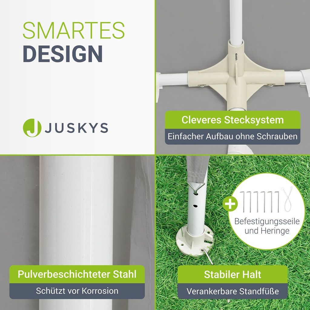 Juskys Partyzelt 3x6 m Grau mit Dach & Seitenwänden - 18 m² Produktbild 6