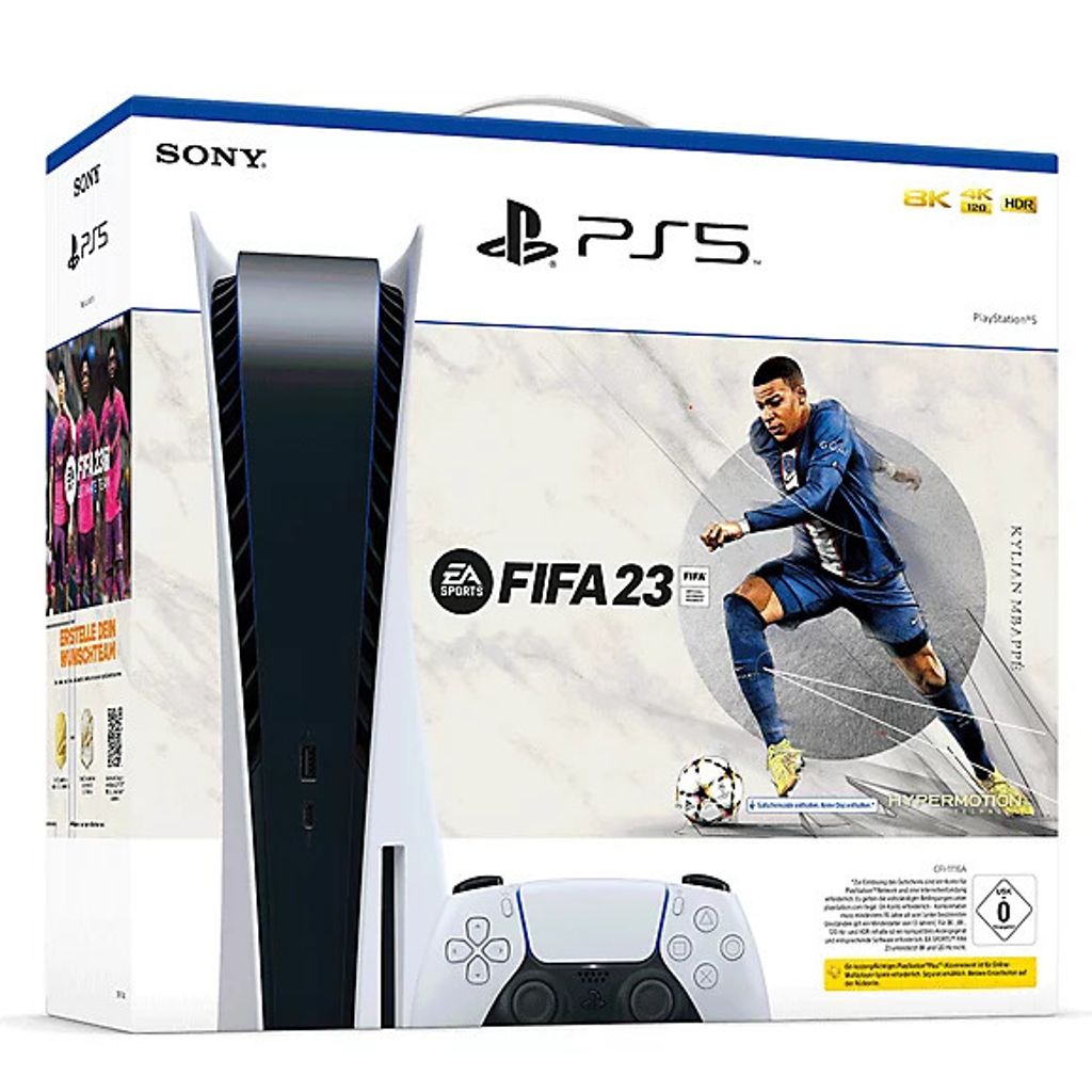 Sony PlayStation 5 (mit Laufwerk) + FIFA 23 + Gran Turismo 7 Konsole