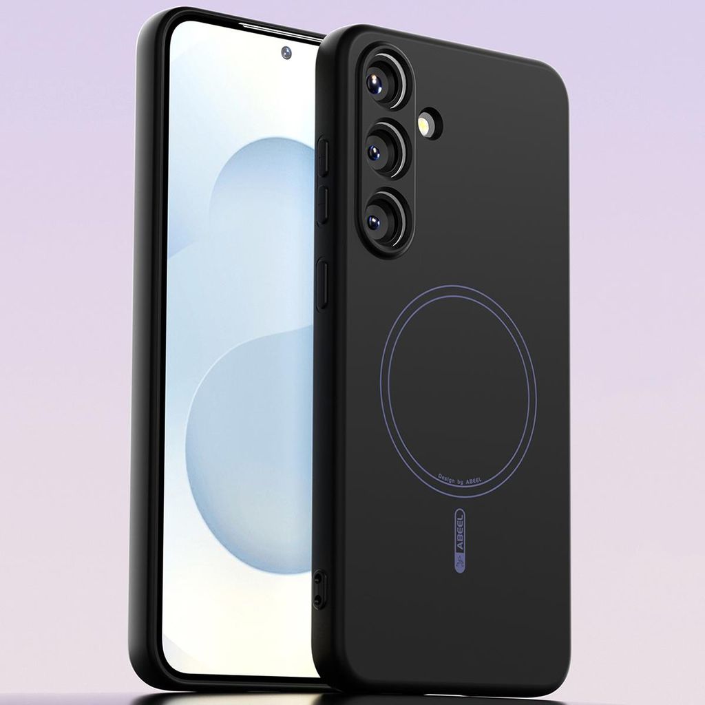 Magnetische Handyhülle für Samsung Galaxy S25+, MagSafe kompatible, Flüssig Silikon Stoßfest Kratzfest Hülle Schwarz