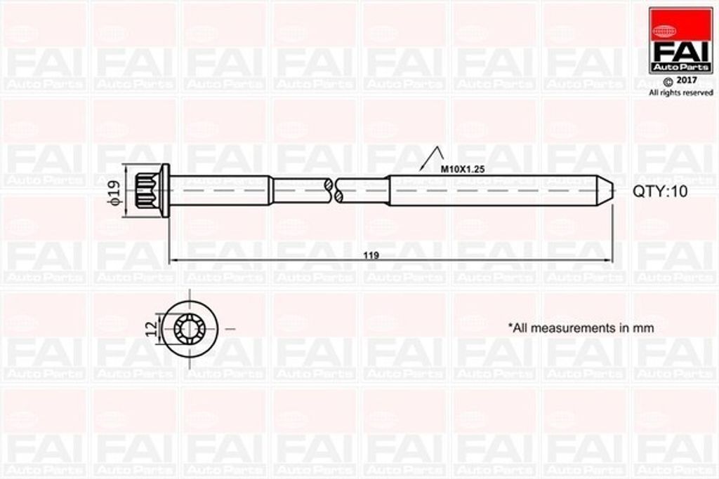 FAI AutoParts B1321 Zylinderkopfschraubensatz für OPEL Corsa D Schrägheck (S07) M10 x 1.25