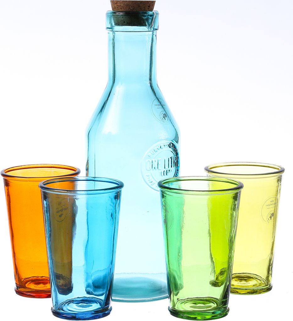 Gläser-Set - Karaffe und 4 Trinkgläser - Glas - 5-teilig