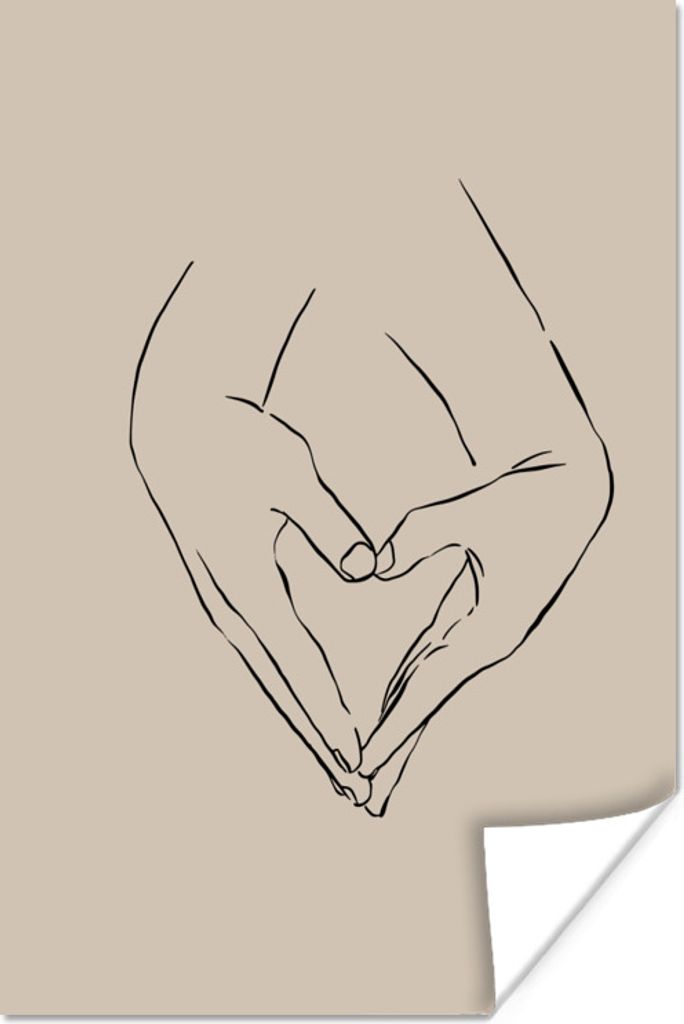 MuchoWow Poster Line Art - Liebe - Valentinsgeschenk für ihn 20x30 cm - Papierdruck