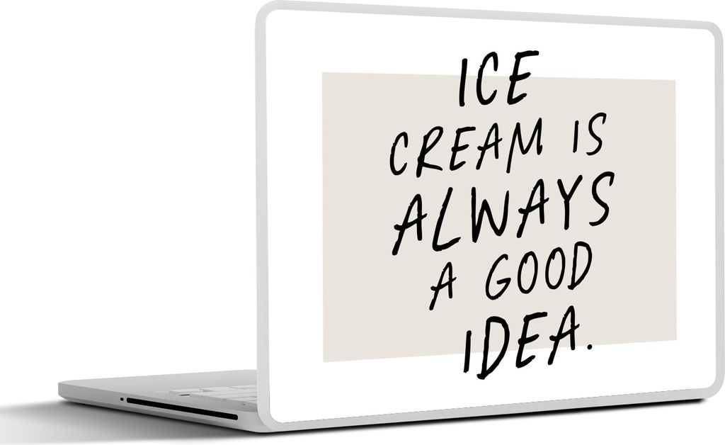 MuchoWow Laptop Aufkleber Sticker Cover Zitate - Eiscreme ist immer eine gute Idee - Essen - Sprichwörter 30x21 cm - Sticker für Laptop - Selbs...