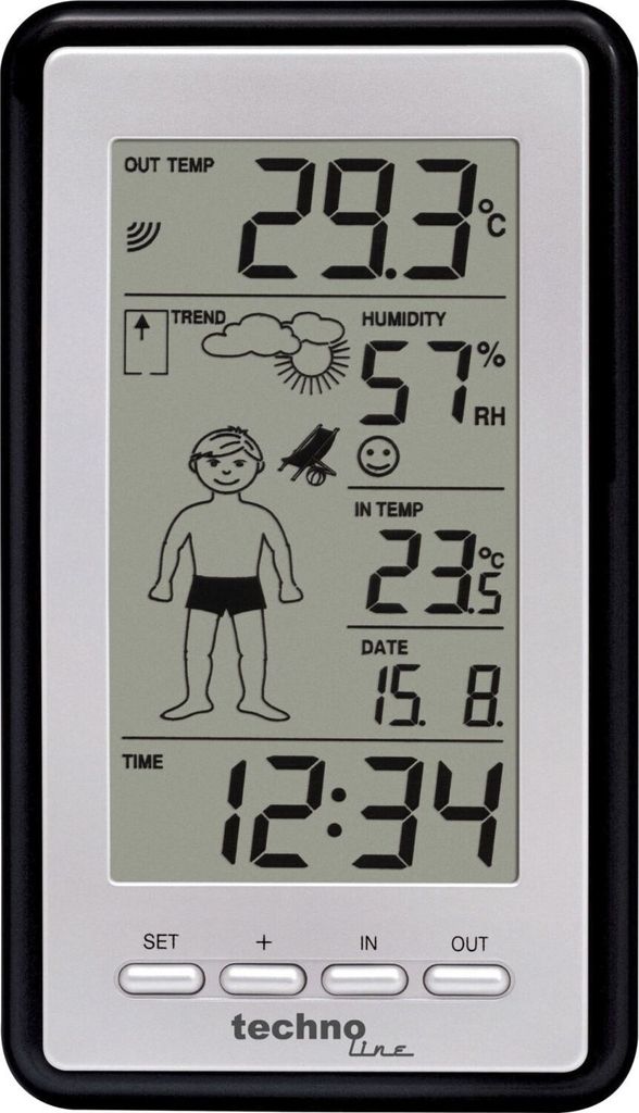 Technoline WS 9632 IT, Schwarz, Außen-Thermometer, Produktbild 