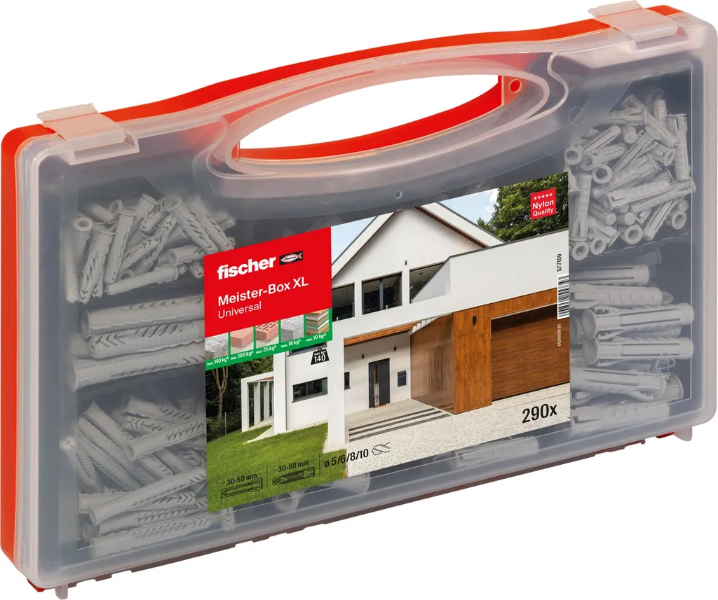 fischer Meister-Box XL Universal 290 pezzi: Performance di Fissaggio Top