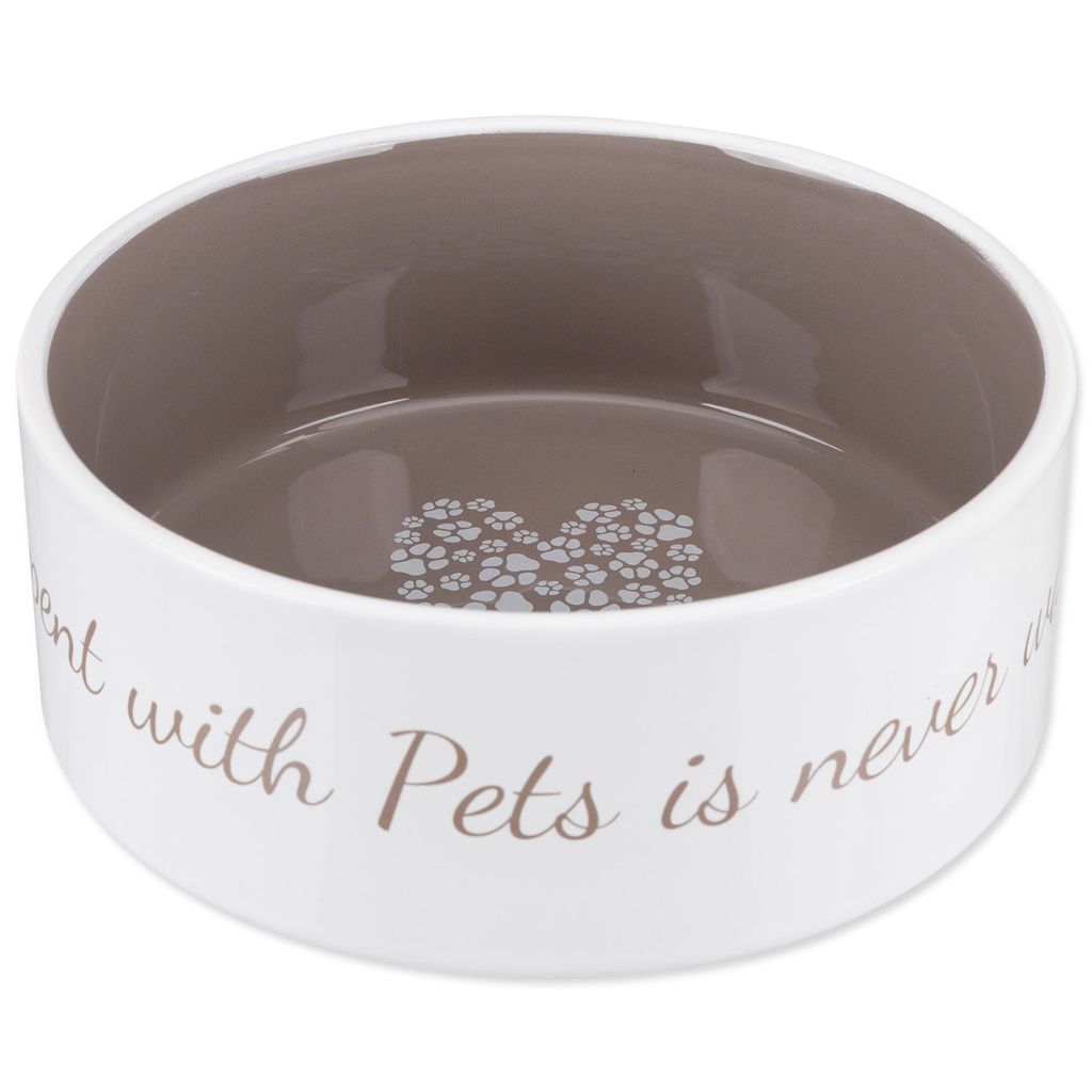 Ciotola in Vetroceramica Pets Home crema / marrone 16 cm Immagine del prodotto 
