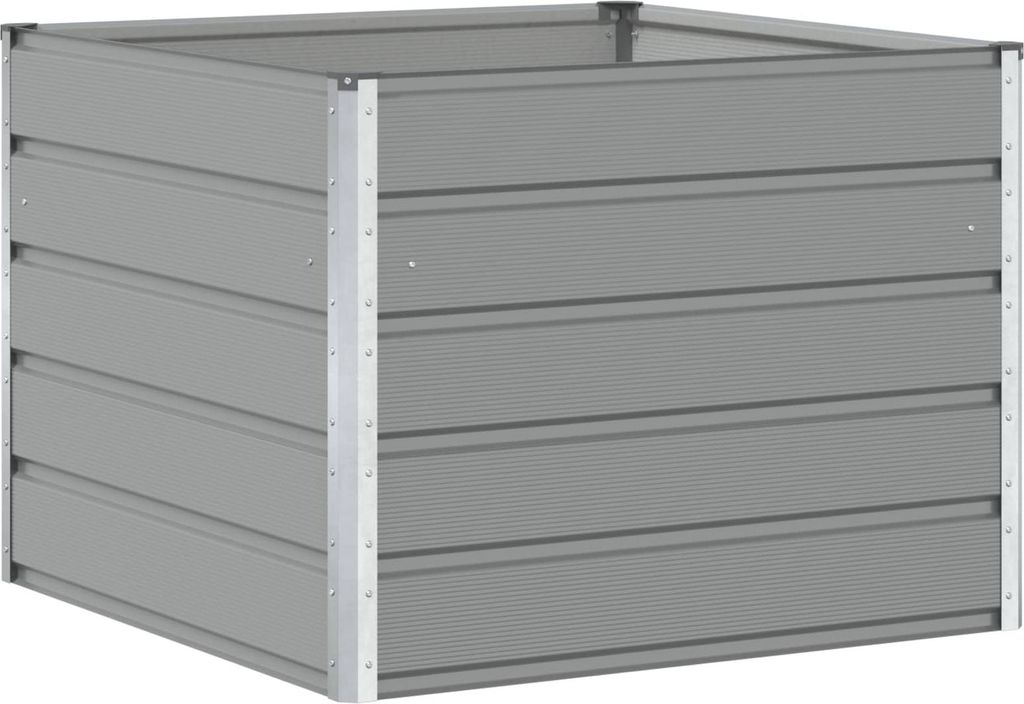 vidaXL Fioriera grigio chiaro 100 x 100 x 75 cm in acciaio Immagine del prodotto 
