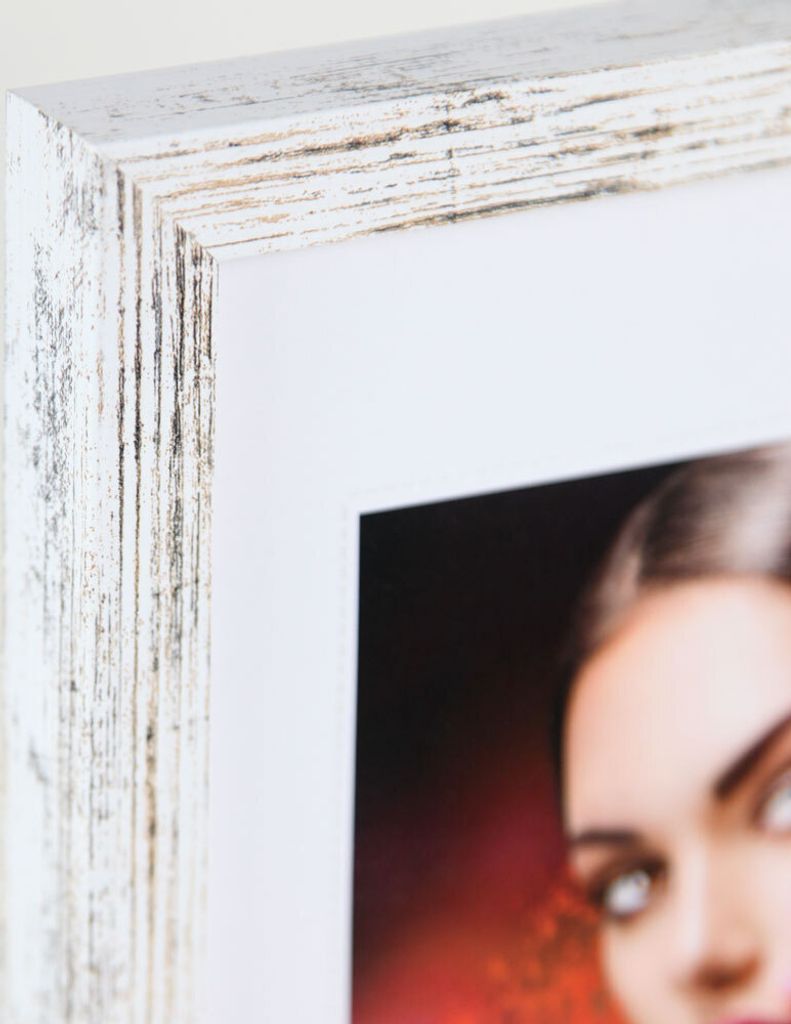 2er 3er 5er Set Holz Bilderrahmen Lifestyle Plexi Foto Rahmen Collage Wanddeko Poster HR-25 - Farbe: 2er Pack Shabby Weiß | Format: 10x15