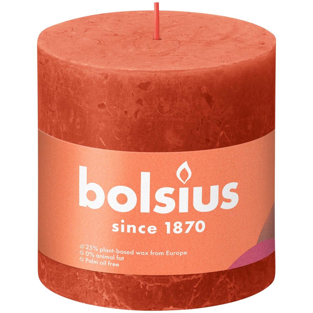 Bolsius Rustik Stumpenkerze Herbstliches Orange 100/100mm Produktbild 