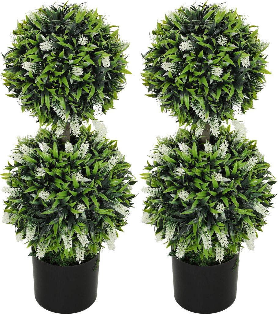 2er-Set Künstliche Pflanzen 70cm UV-beständig, Kunstpflanze im Blumentopf für Wohnzimmer Garten Deko, pflegeleichte Zimmerpflanze