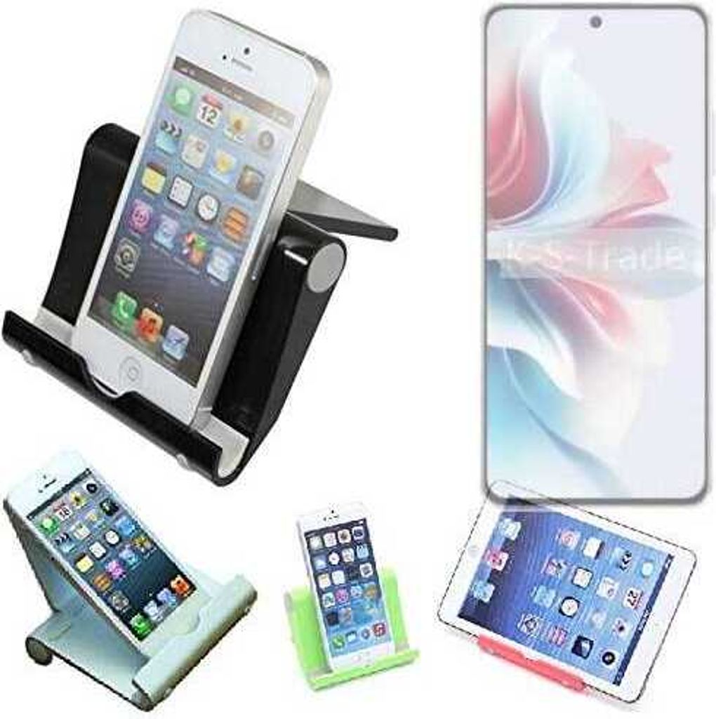 K-S-Trade Handy-Ständer kompatibel mit Oppo Reno11 A faltbarer Tischständer Smartphone Tablet Halterung Reise