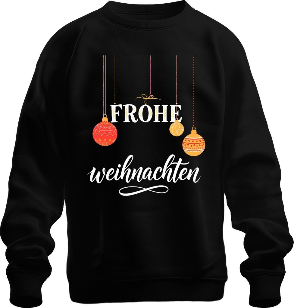Frohe Weihnachten Weihnachtskugeln Christbaumkugeln Festlich Uni Sweatshirt Pullover, Schwarz, XL