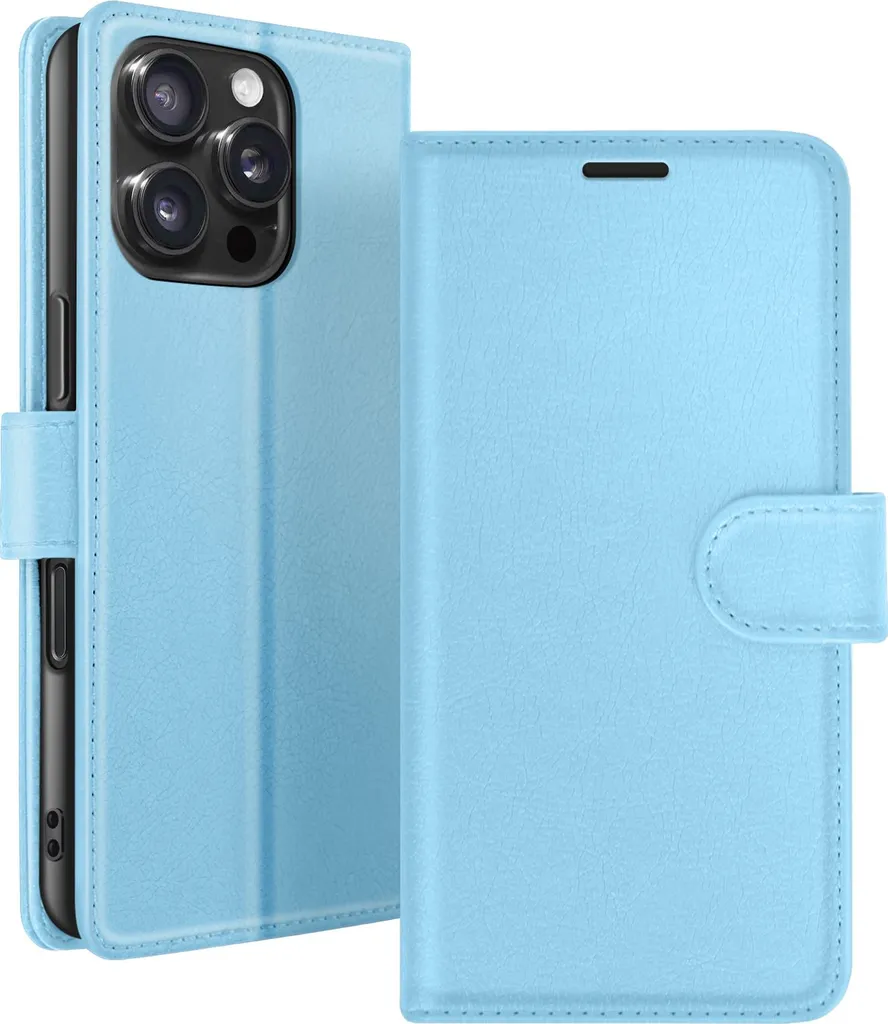 Custodia Zanaé iPhone 16 Pro Azzurro con Chiusura Magnetica e Stand