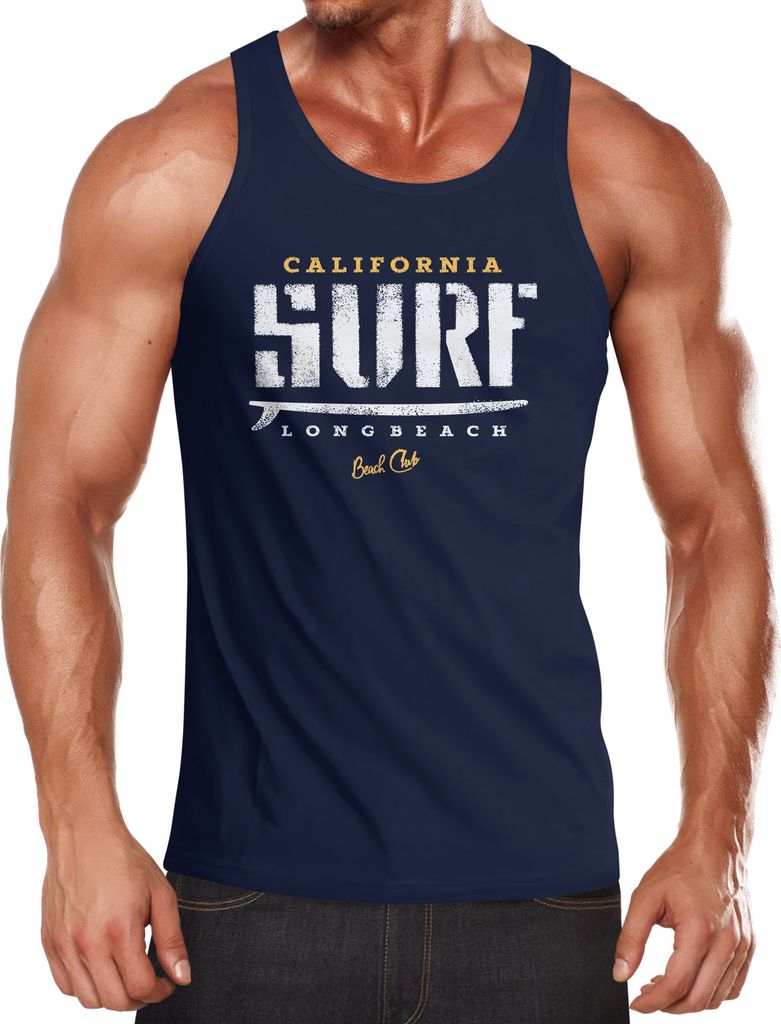 Herren Tank-Top Surf Druck Muskelshirt Muscle Shirt Produktbild 