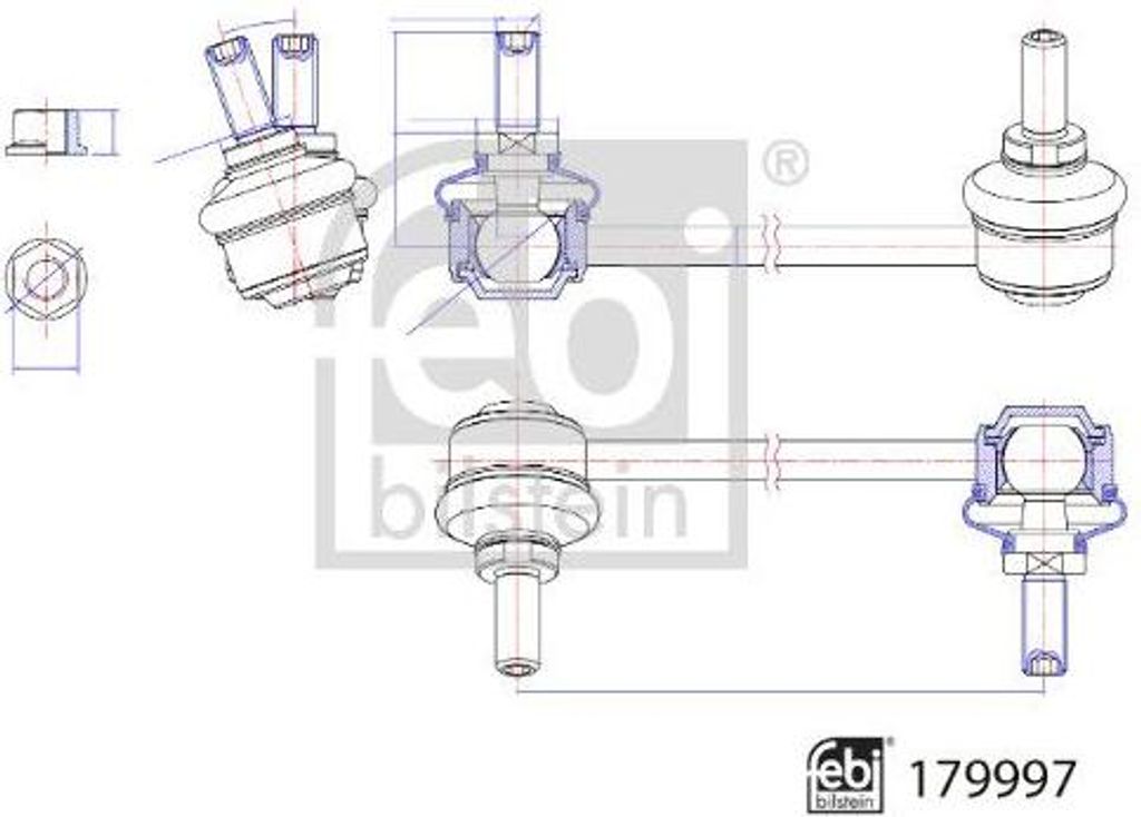 FEBI BILSTEIN 179997 Stabilisatorstrebe OE LR061271 kompatibel mit Discovery
