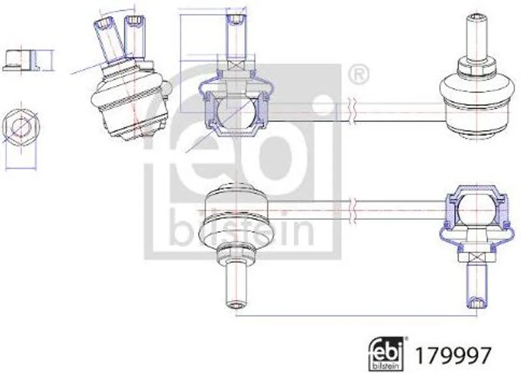 FEBI BILSTEIN 179997 Barra stabilizzatrice OE LR061271 compatibile con Discovery
