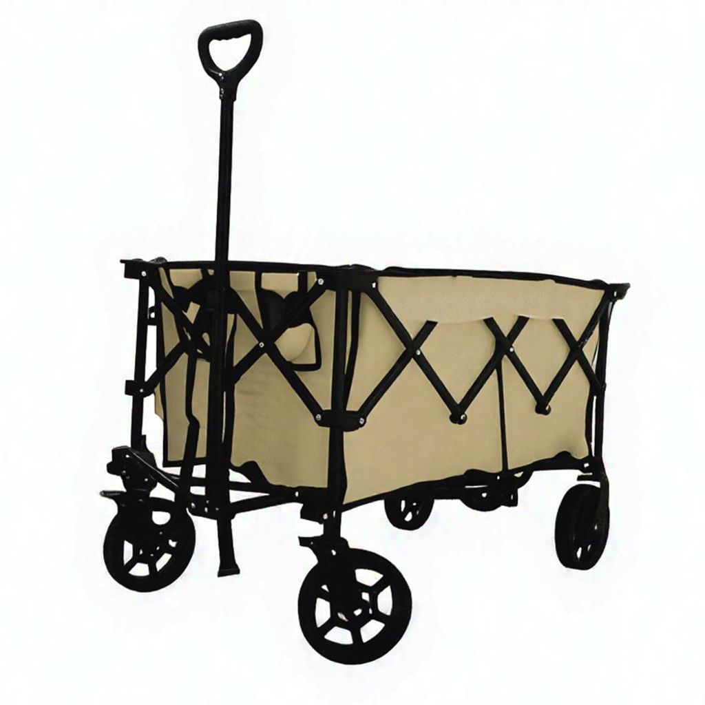 Ribelli Bollerwagen faltbar, 180L/240L Handwagen mit Bremsen, 120/150KG belastbar klappbar mit Verstellbarem Griff, für Camping, Transport, Einkaufen