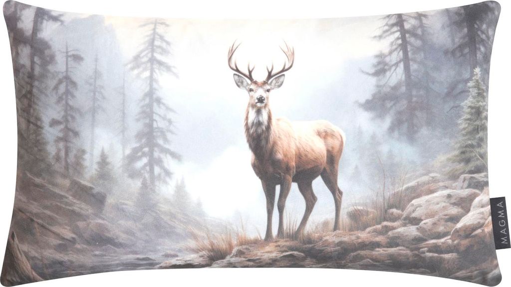 MAGMA Heimtex - Kissenhülle - FOREST ANIMALS - 30x50 cm - Hirsch
