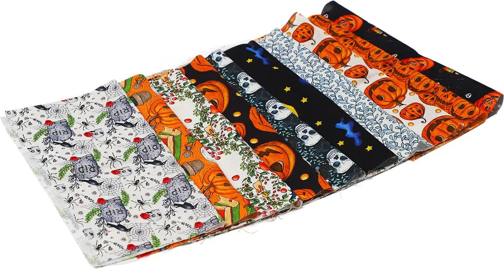 Tissu de Coton pour Décoration Halloween Couture et Patchwork 50x50cm 10pcs - 4