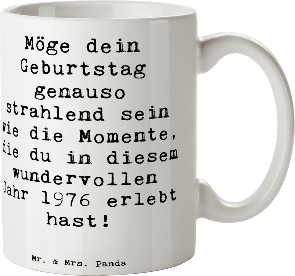 Mr. & Mrs. Panda haferl Spruch 1976 Geburtstag - Weiß - Geschenk, Alter, unvergessliche Erlebnisse, Kaffeetasse, wundervolle Momente, Kaffeebecher...