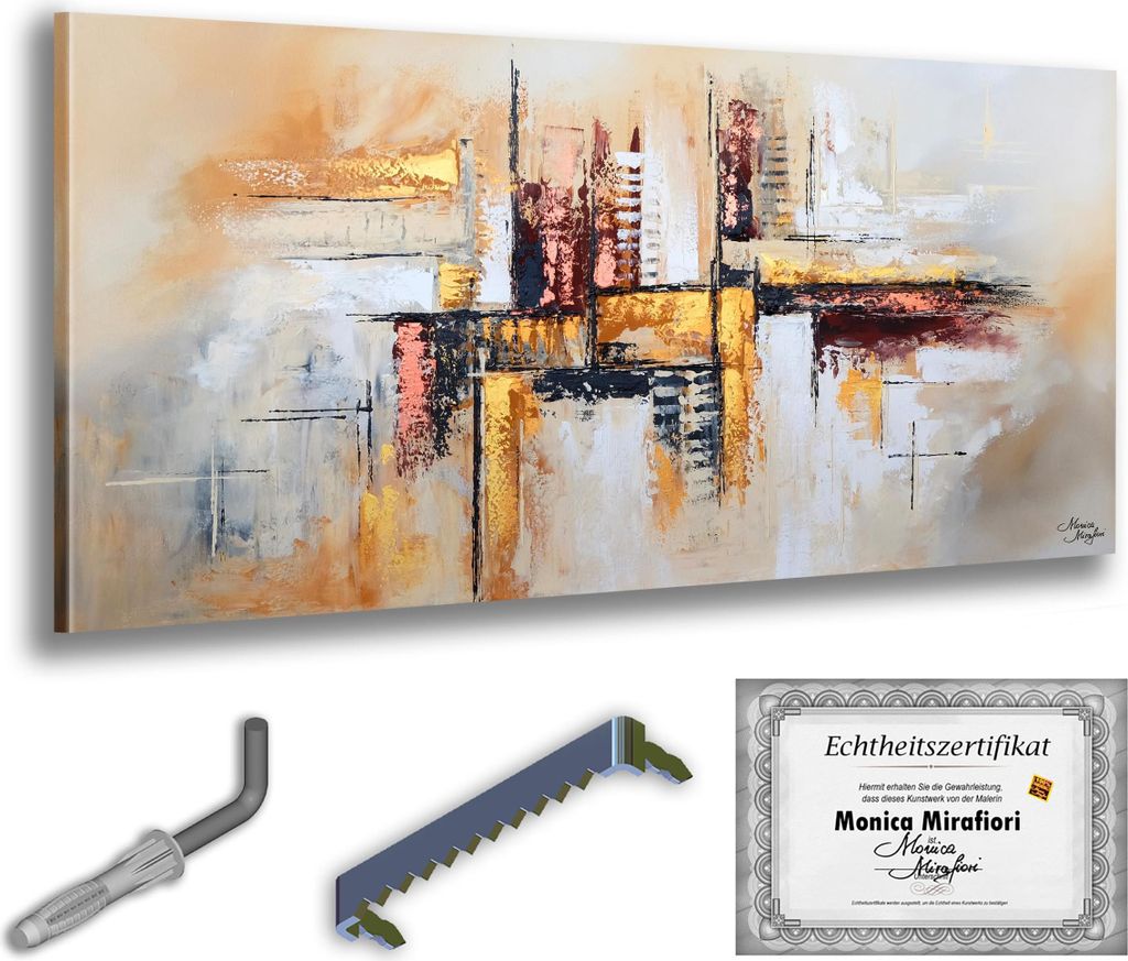 Monica Mirafiori I 100% HANDGEMALT I Gemälde "Passion" I 100x50cm | Gemälde Handgemalt | Acrylgemälde | Sehr Großes Acrylbild I Moderne Kunst I...