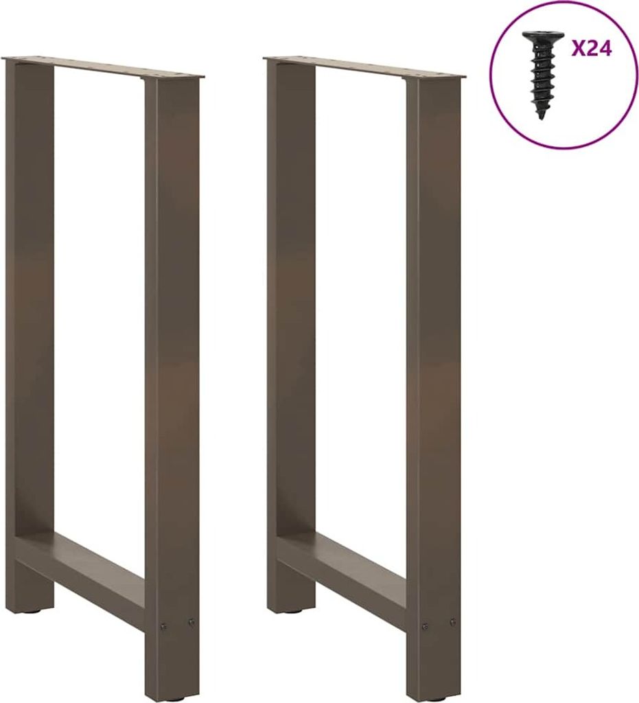 "2026 Aktion"Tischbeine - Tischgestell für Couchtisch, Esstisch - Bartischbeine Naturstahl 2er-set 60x(100-101) cm Stahl DEMöbel 7859597