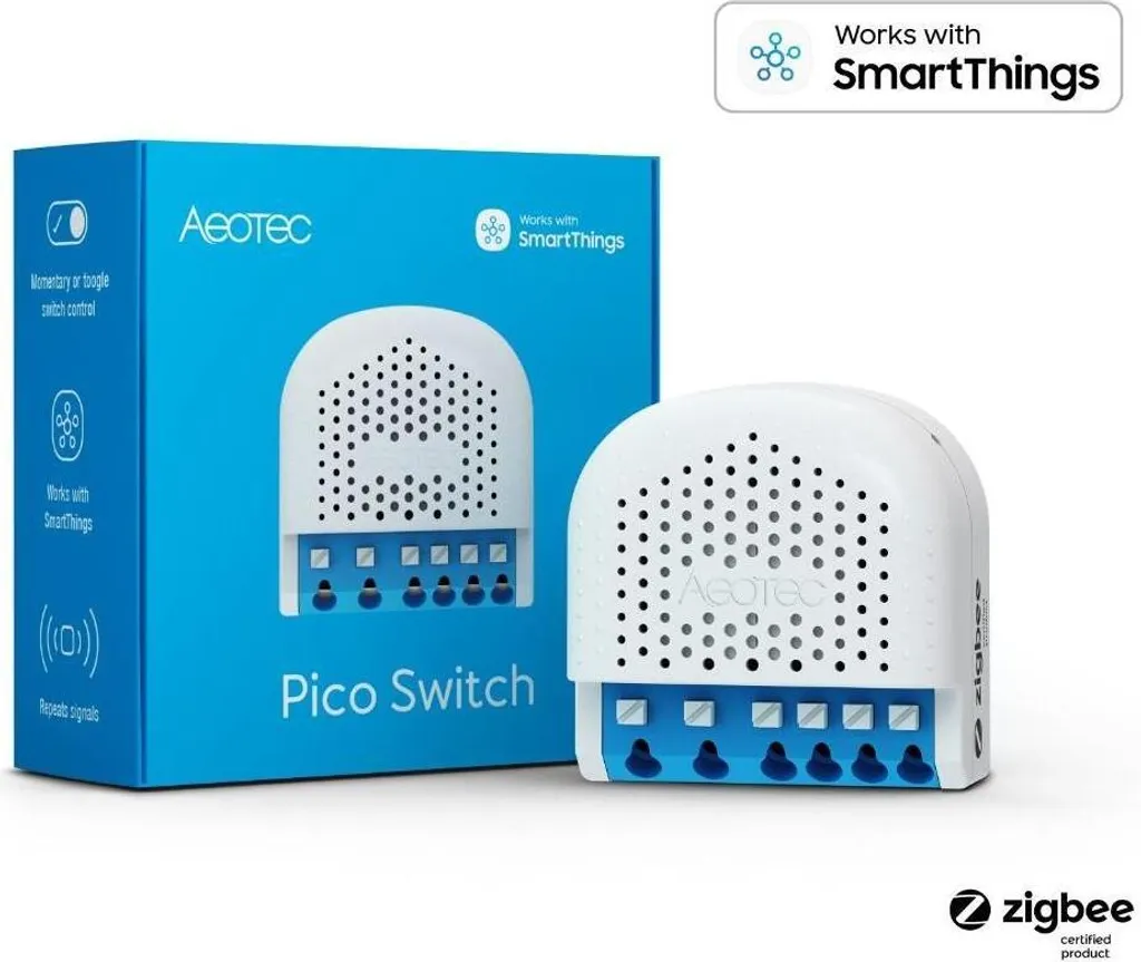 Relais connecté encastrable Aeotec Pico Switch pour domotique Zigbee - 12