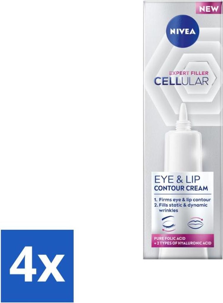 NIVEA – Augencreme – CELLular Expert Filler Anti-Aging – Für alternde Haut – Mit Hyaluronsäure & reiner Folsäure – 15 ml - Vorteilspac...