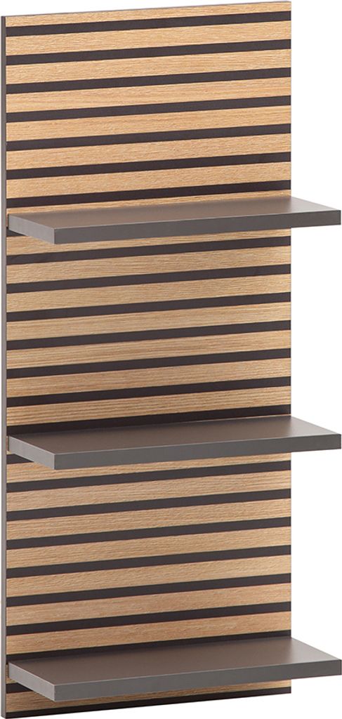 Wandregal 30 cm breit Akustikpaneel-Optik mit anthrazit Produktbild 