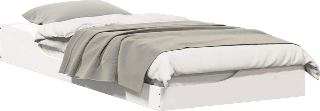 vidaXL Bettrahmen Weiß 80 x 210 cm Massives Kiefernholz