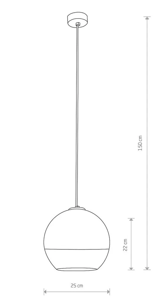 Grand Lustre Globe Moderne 25cm : Solution Éclairage Design pour E27