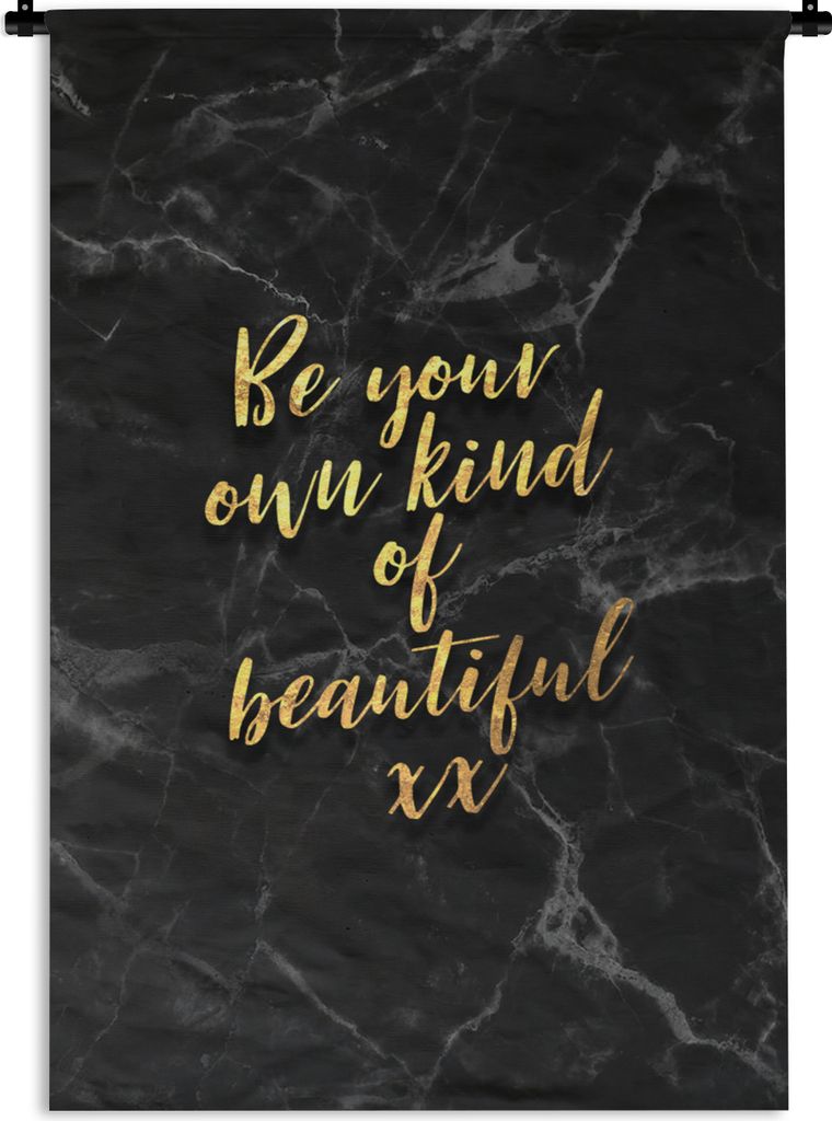 MuchoWow Wandteppich Wandbehang Zitate - Schönheit - Marmor 60x90 cm Tapisserie Dekoration Wandtuch - Foto-Teppich - Abwaschbar