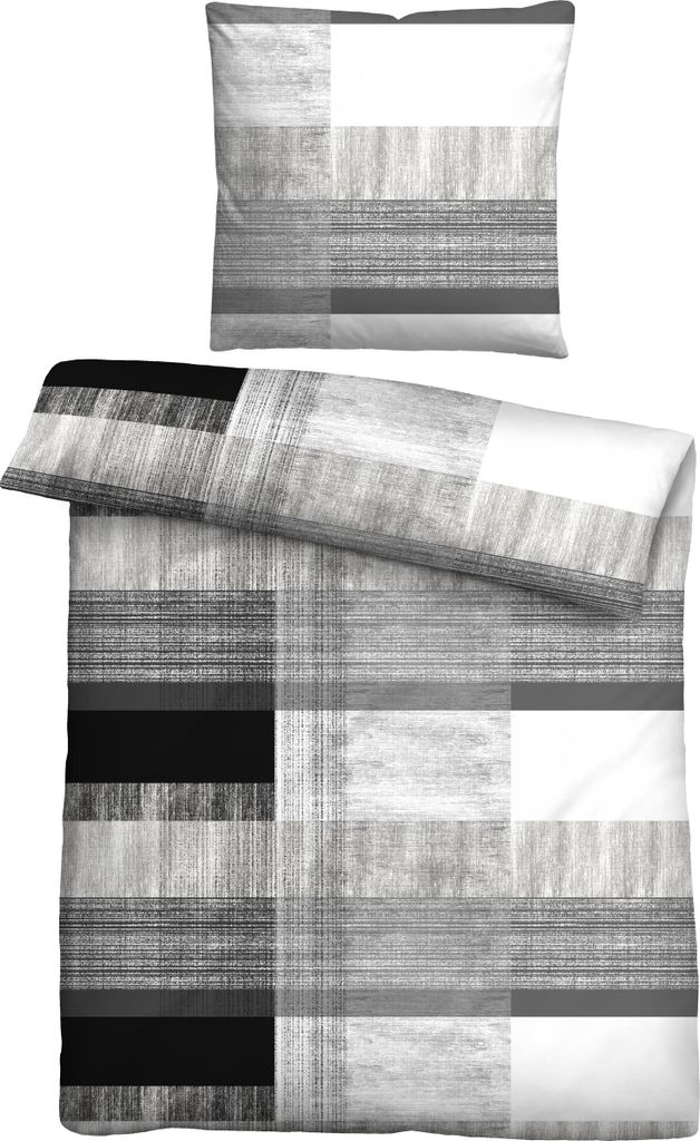 Castell Bettwäsche grau 1x 155x220 cm + 1x 80x80 cm