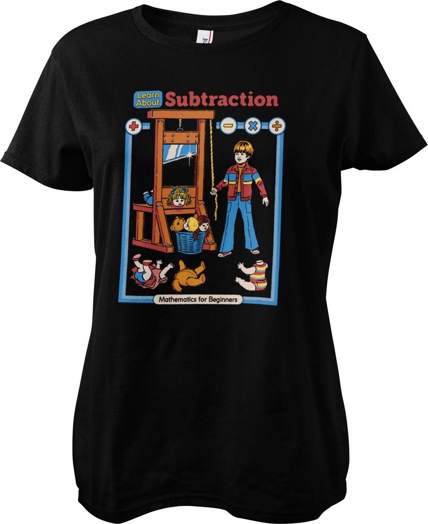 Learn About Subtraction Girly Tee - XX-Large - Black