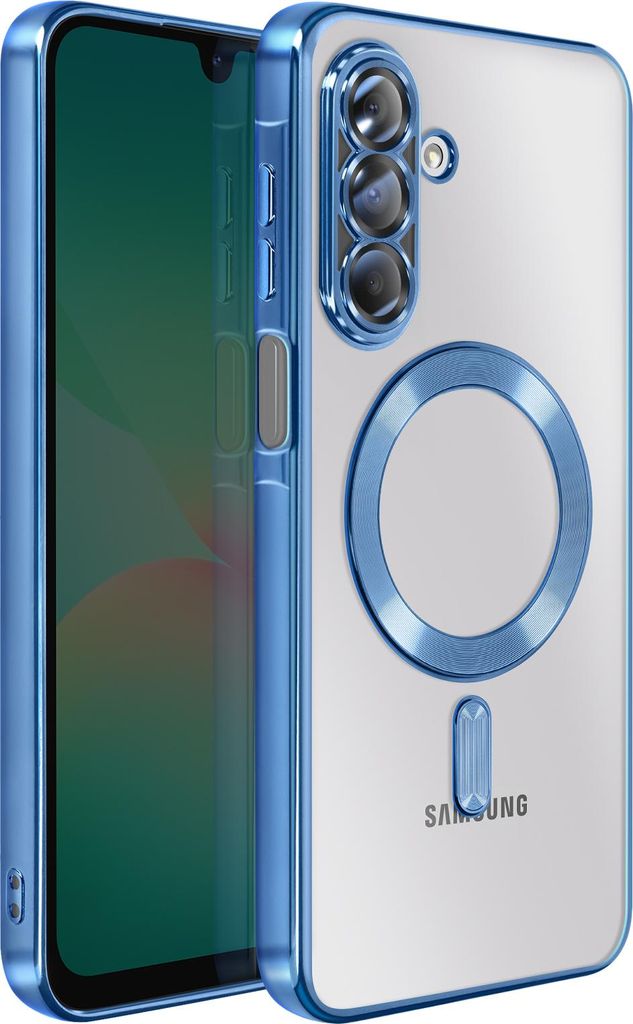 Avizar, Hülle Galaxy A26 MagSafe Kompatibel Glänzender Chromrand, Blau