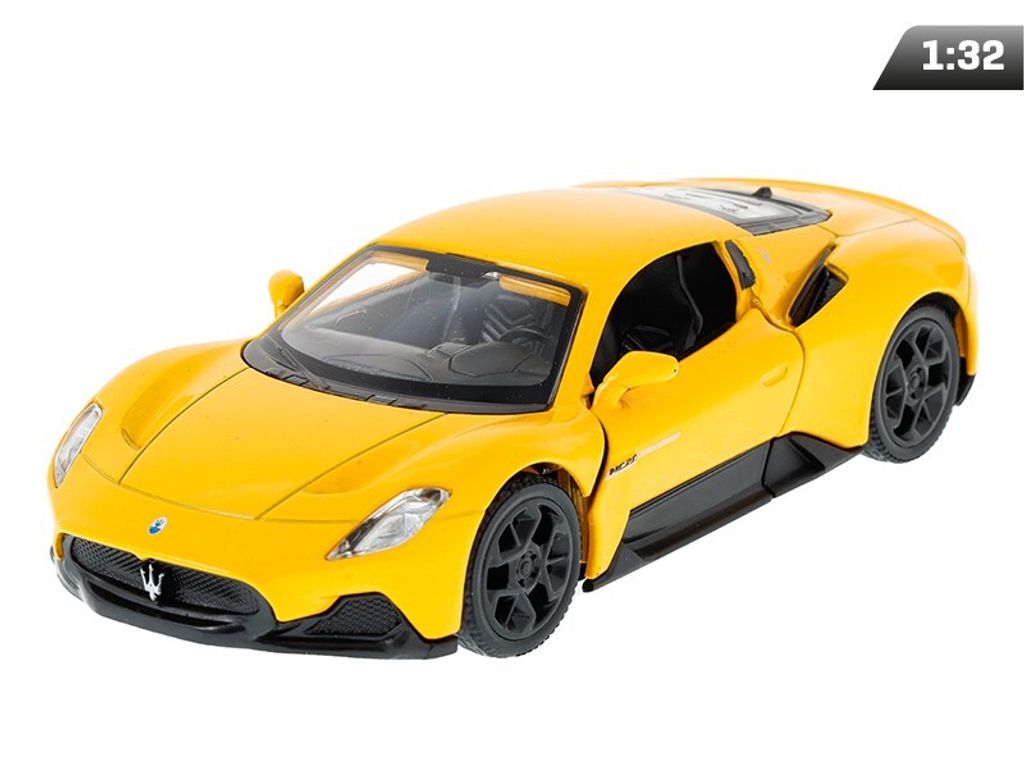 Kovový model auta Maserati MC20 v žltej farbe Obrázok produktu 
