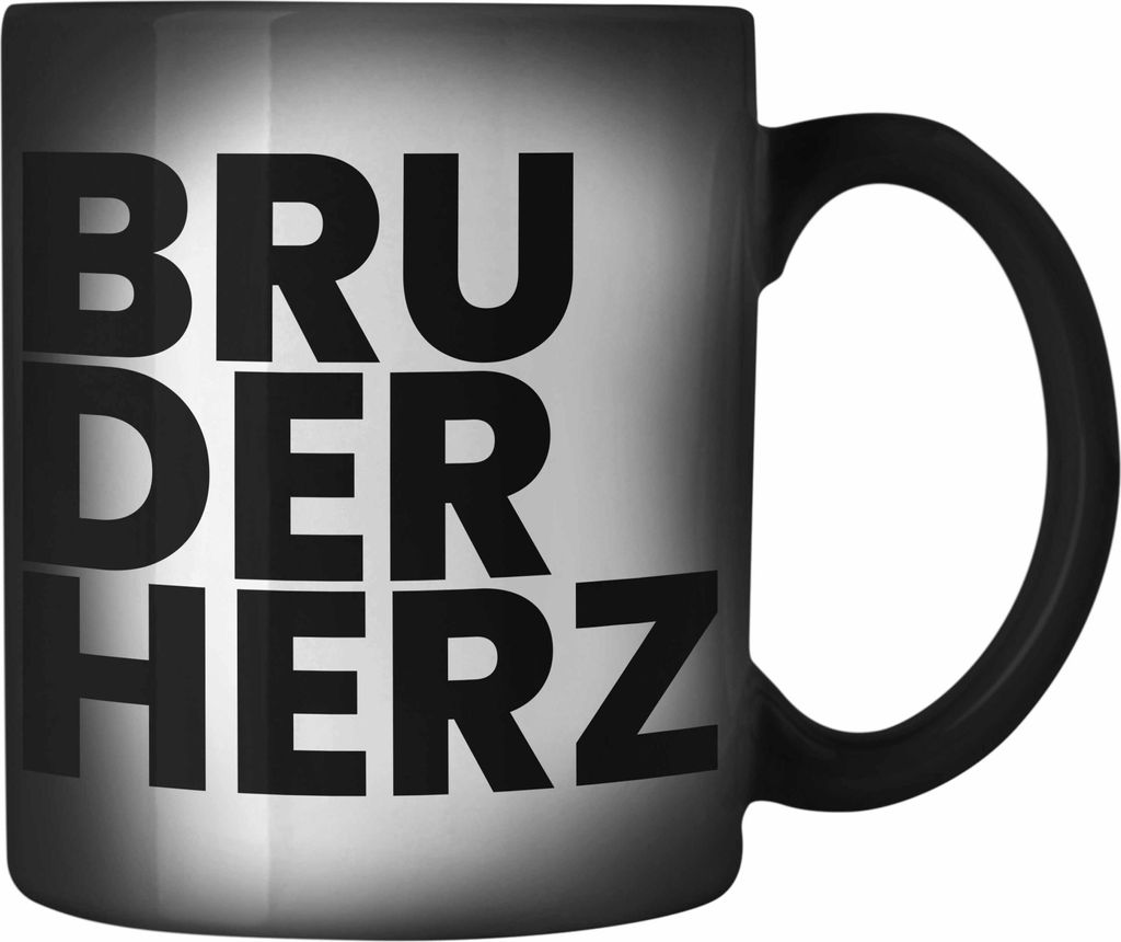 Trendation - Bester Bruder Farbwechsel Zauber-Tasse Geschenk Geburtstag Weihnachten Lustig Bruderherz Geschenkideen Erwachsen (Schwarz)