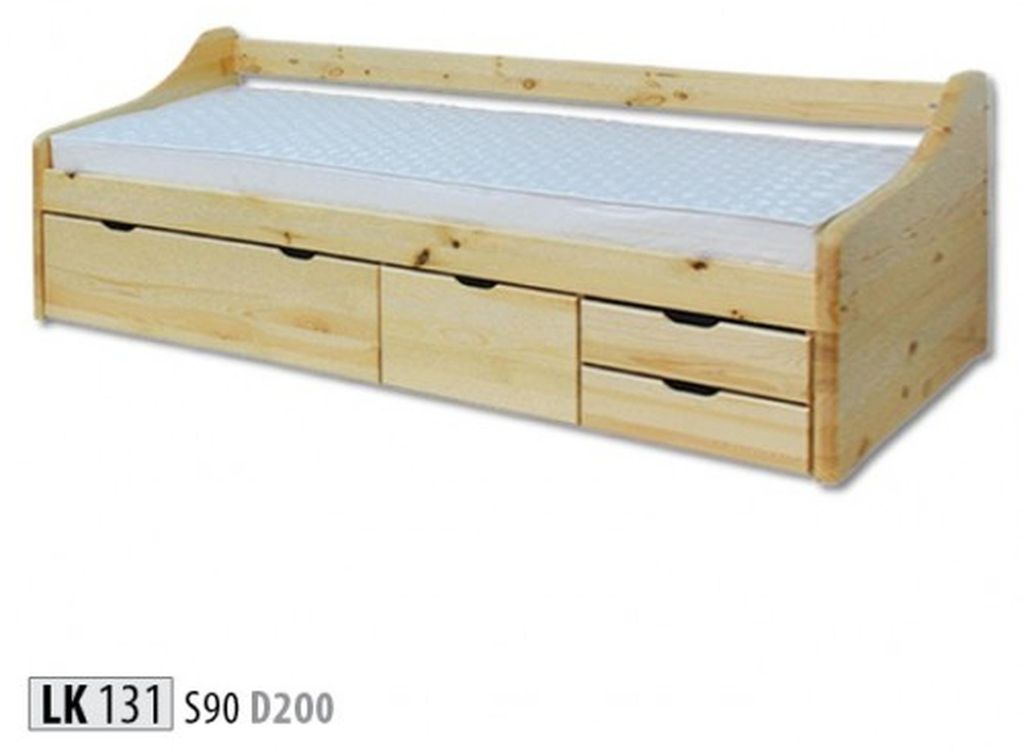 Holzbett Echtes Holz Bett Betten Schlafzimmer Hotel 90x200 Stil Massive Möbel