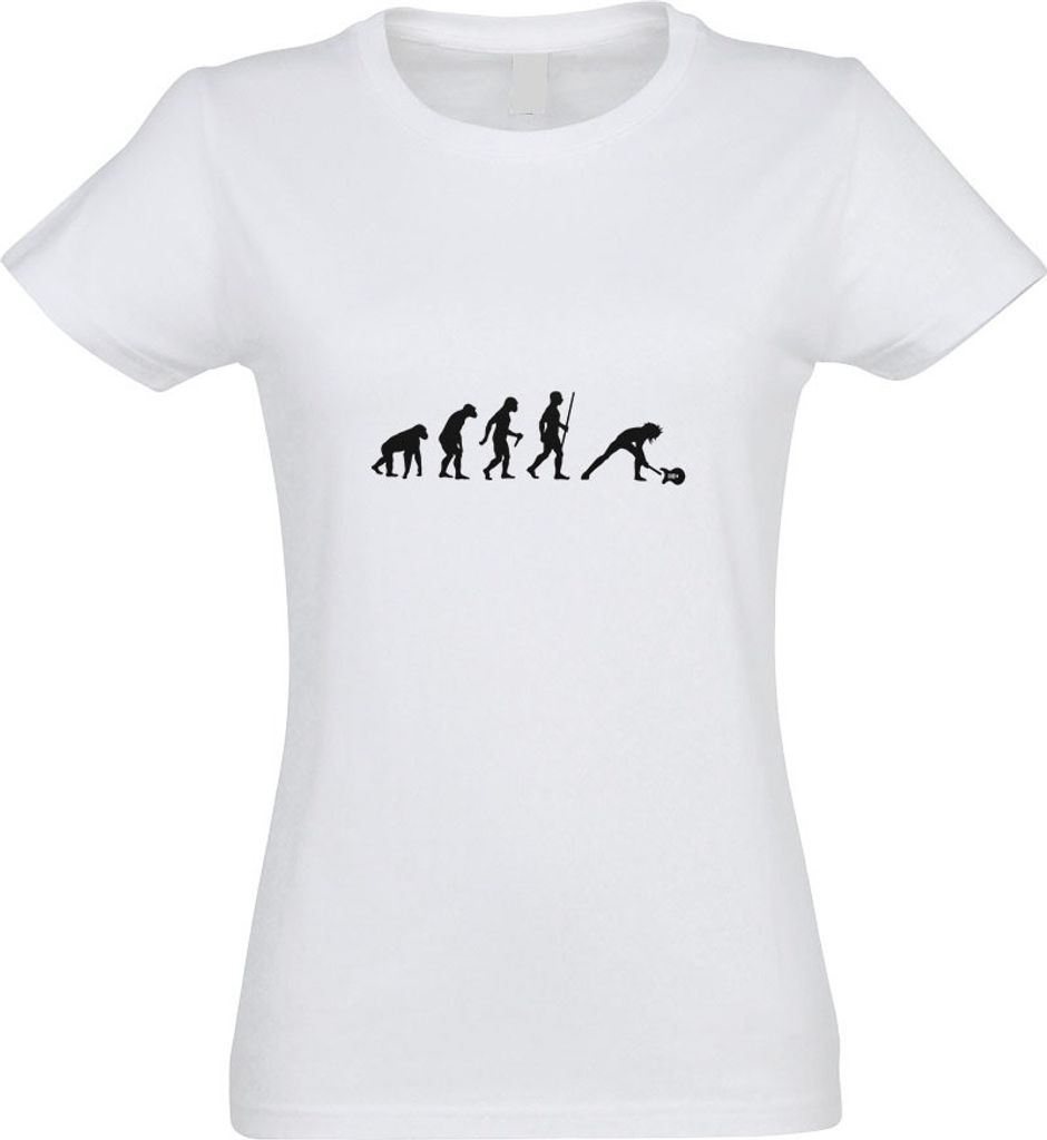 Kiwistar - T-Shirt tailliert - Damen - Weiss - Gitarrist Musiker Evolution - mit Motiv Bedruckt - Funshirt Design - Sport - Freizeit - Damen - XXL