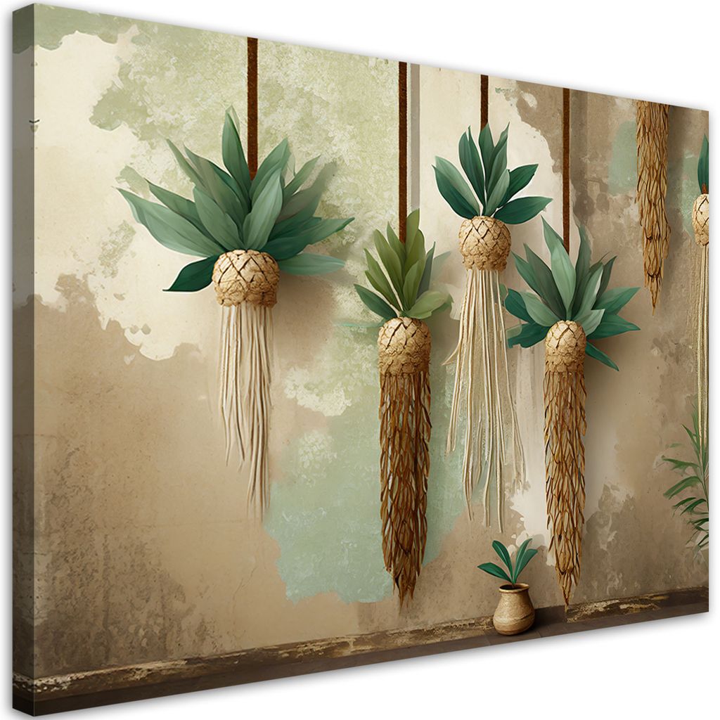 Leinwandbild Boho-Pflanzen 60x40 Feeby Grün bild für die Produktbild 