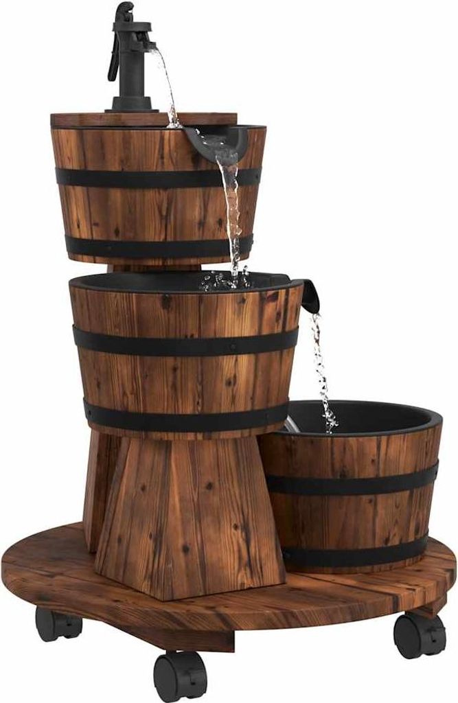 vidaXL Gartenbrunnen mit Rollen und Pumpe 55x55x80 cm Produktbild 