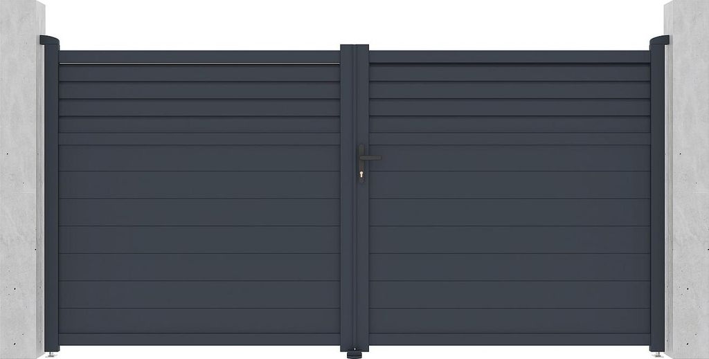 Drehkreuztür aus anthrazitfarbenem Aluminium B 355 x H 181 Produktbild 